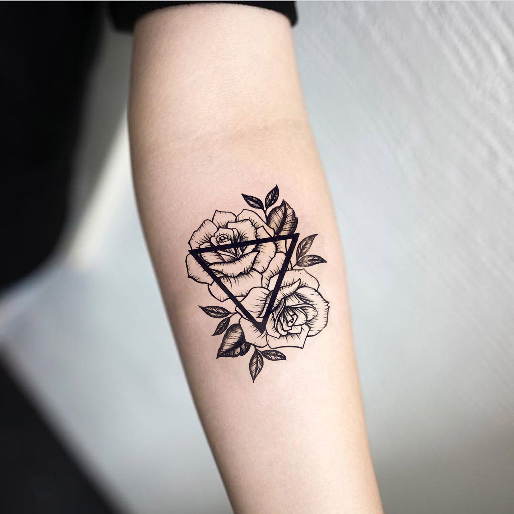 Geometric Rose Flower Tattoo Design - Tattapic®